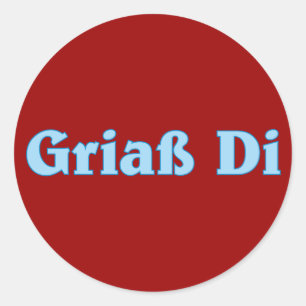 Griass Di greeting greeting Bavaria Bavarian Classic Round Sticker