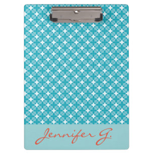 Grid and Stars Gingham Pattern 2 Clipboard
