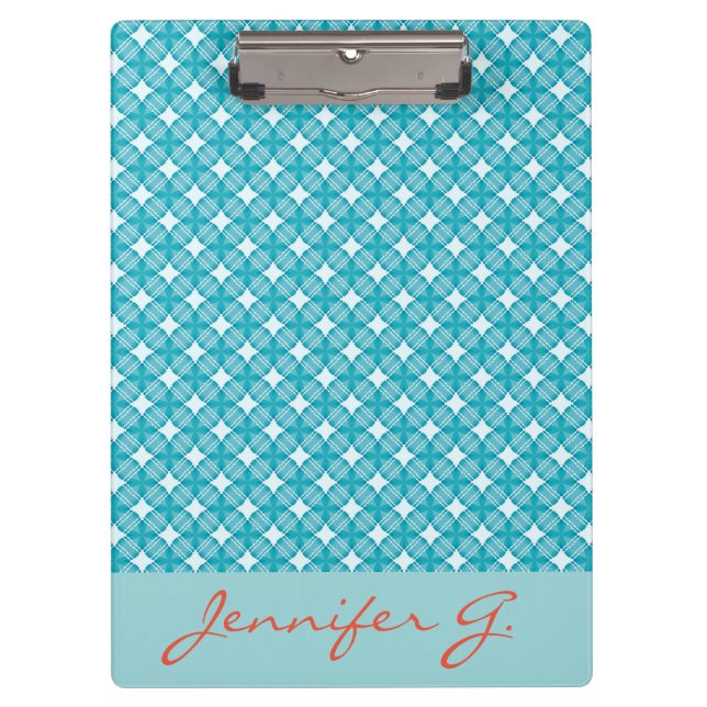 Grid and Stars Gingham Pattern 2 Clipboard (Front)