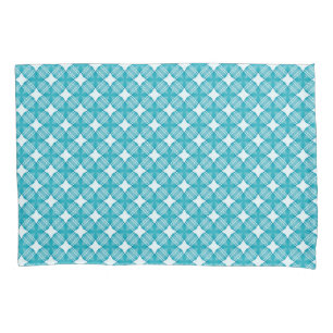 Grid and Stars Gingham Pattern Pillowcase