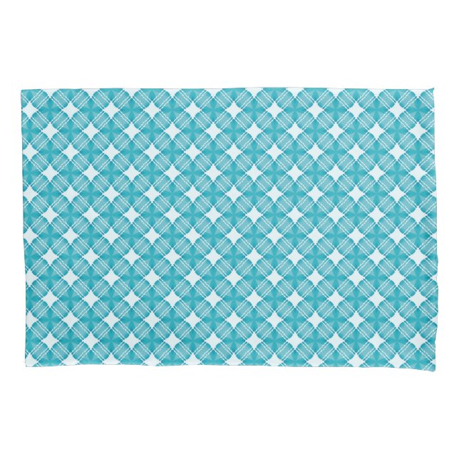 Grid and Stars Gingham Pattern Pillowcase (Front)