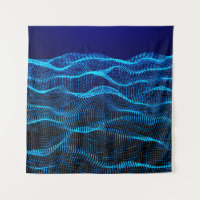 Grid dots Abstract landscape background. Cyberspac