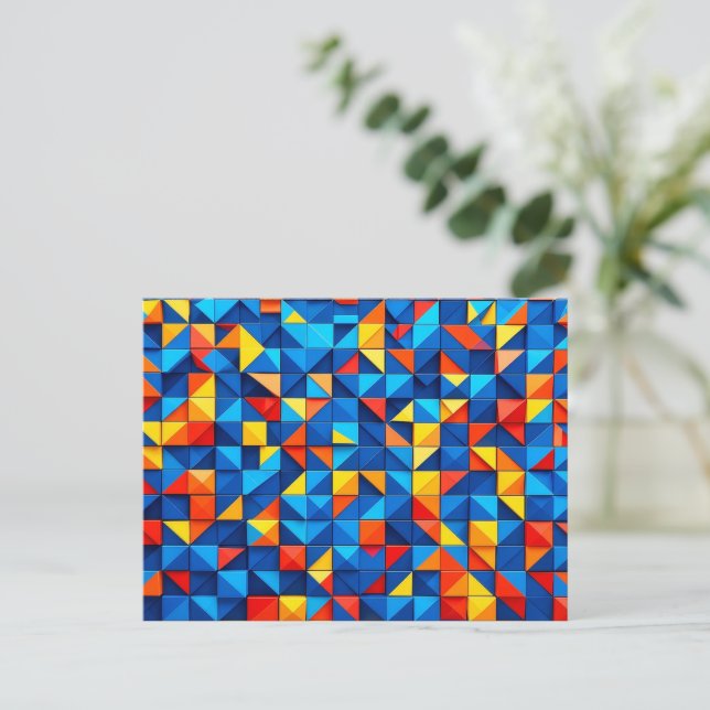Grid Fragments Postcard (Standing Front)