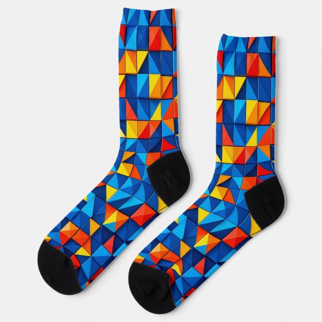 Grid Fragments Socks (Left)
