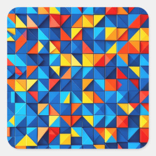 Grid Fragments Square Sticker