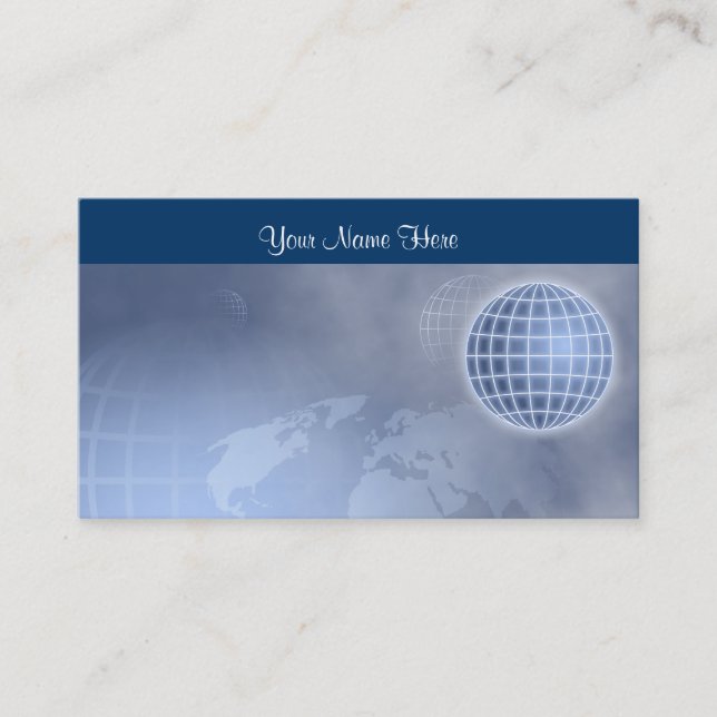 Grid Globe, Your Name Here Business Card (Front)