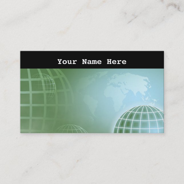 Grid Globe, Your Name Here Business Card (Front)