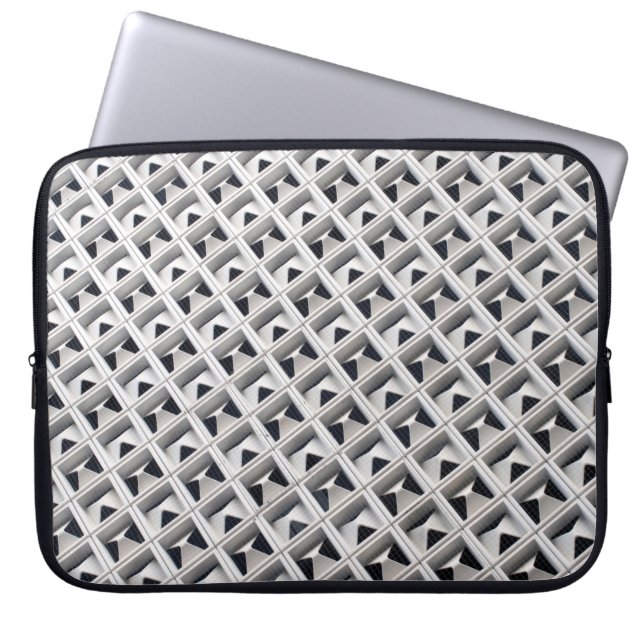 Grid grey board illustration laptop sleeve (Front)