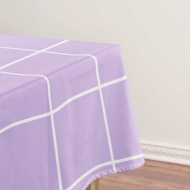 Grid Lilac and White Tablecloth (In Situ)