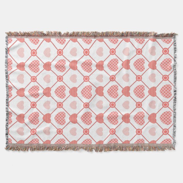Grid Love Pattern Throw Blanket (Front)