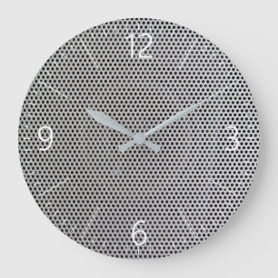 Grid metal pattern large clock