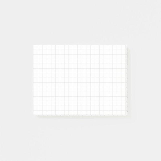 “Grid of graph paper” – Minimalist grid (white) Post-it Notes (Front)
