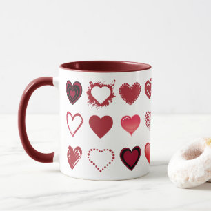 Grid of Hearts Mug