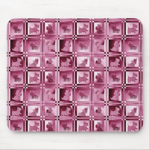 Grid of Patterned Scottie Puppies Mouse Pad