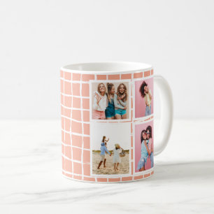 Grid orange 4 photo modern minimal abstract coffee mug