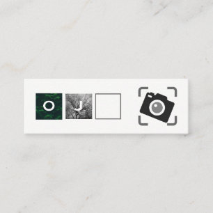 Grid / Photography / Monograms Camera Icon Mini Business Card