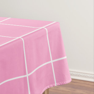 Grid Pink and White Tablecloth