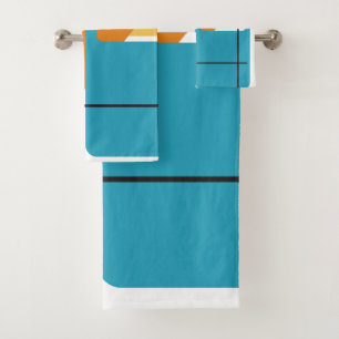 Grid Rectangles Bath Towel Set