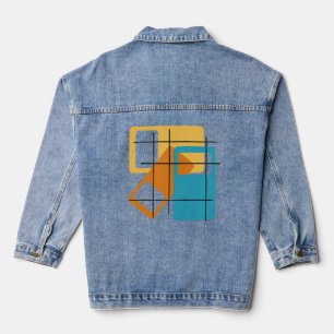 Grid Rectangles Denim Jacket