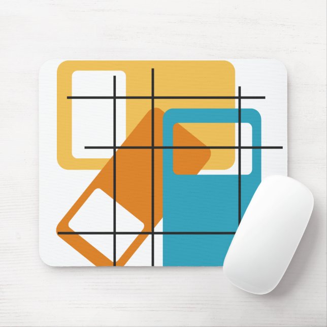 Grid Rectangles  Mouse Pad (With Mouse)