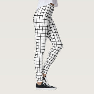 Grid seamless pattern black + your backgr. & ideas leggings
