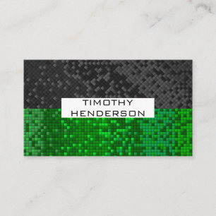 Grid Square Pattern Two Tone Business Card