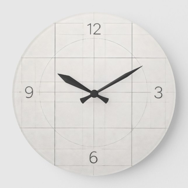Grid Time — Minimal Architectural Large Clock (Front)