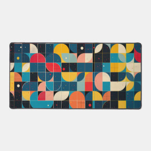 Grid with circle variations and dots desk mat