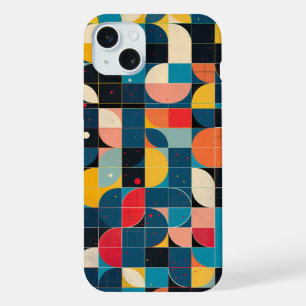 Grid with circle variations and dots iPhone 15 plus case
