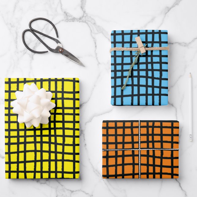 Gridlines Wrapping Paper Sheets (Front)