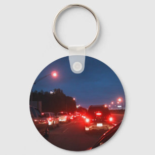 Gridlock / Traffic Jam At Twighlight As Cars Are D Key Ring