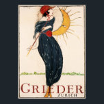 GRIEDER ZURICH by Charles Loupot Vintage Art Deco Poster<br><div class="desc">High resolution reproduction,  super sharp prints,  colour corrected for vibrant and crisp colours,  and digitally repaired for tears,  blemishes,  missing elements. Grieder Zurich  Switzerland Vintage Art Deco Poster.</div>