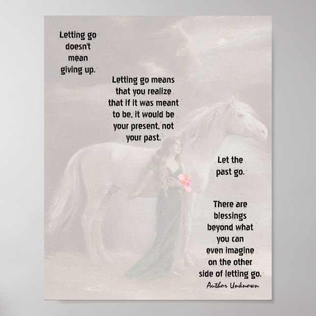 Grief Loss Widow Inspirational Poster Letting Go (Front)