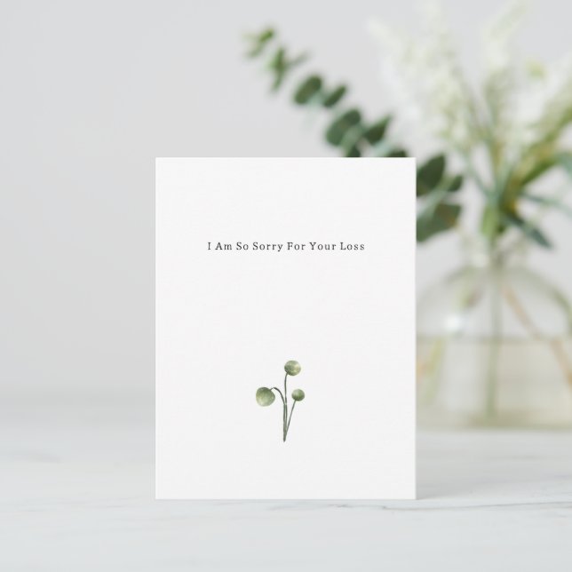 Grief Mourning Sorry For Your Loss Card (Standing Front)