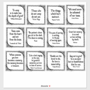 Grief Quotes in Ornate Vintage Black Borders