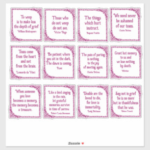 Grief Quotes in Ornate Vintage Magenta Borders