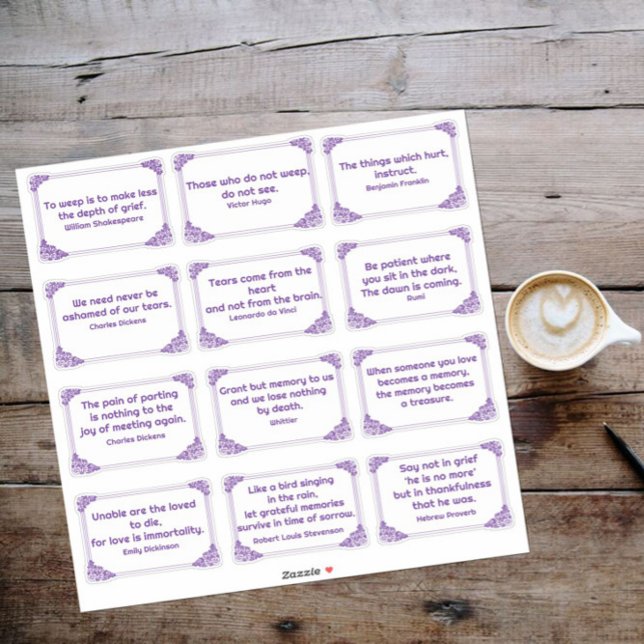 Grief Quotes in Rose Corner Frame Purple White  (Creator Uploaded)