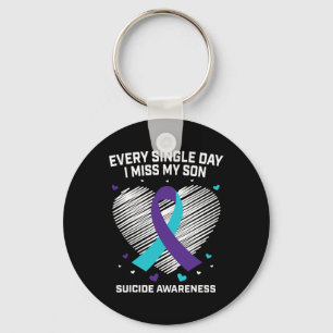Grieving Gifts I Miss My Son Teal Purple Suicide A Key Ring