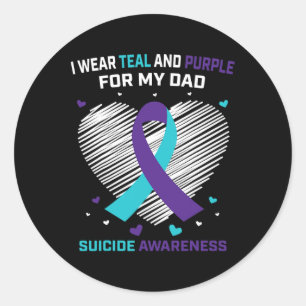 Grieving Gifts Loss Of Dad Suicide Awareness Preve Classic Round Sticker