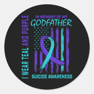 Grieving Gifts Loss Of Godfather Suicide Awareness Classic Round Sticker