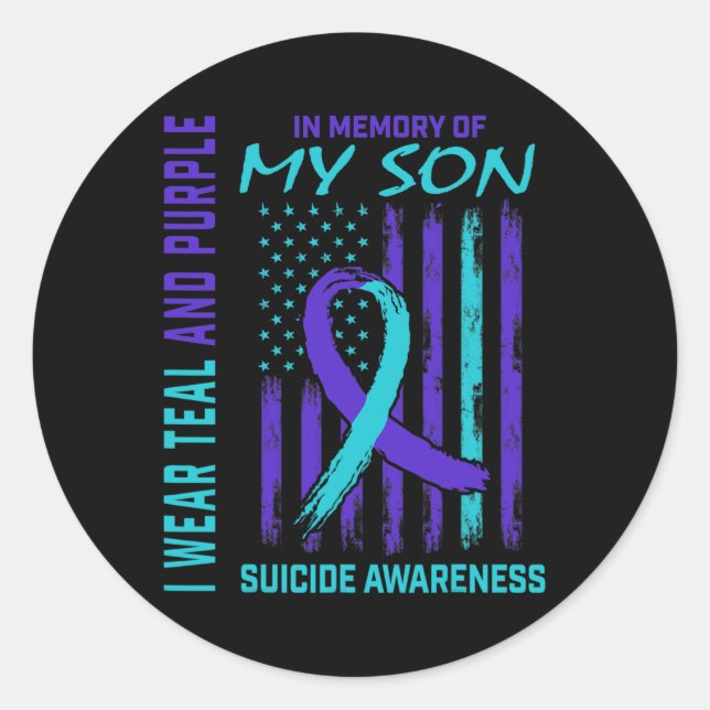 Grieving Gifts Loss Of Son Suicide Awareness Ameri Classic Round Sticker (Front)