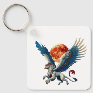 Griffin and Moon Key Ring