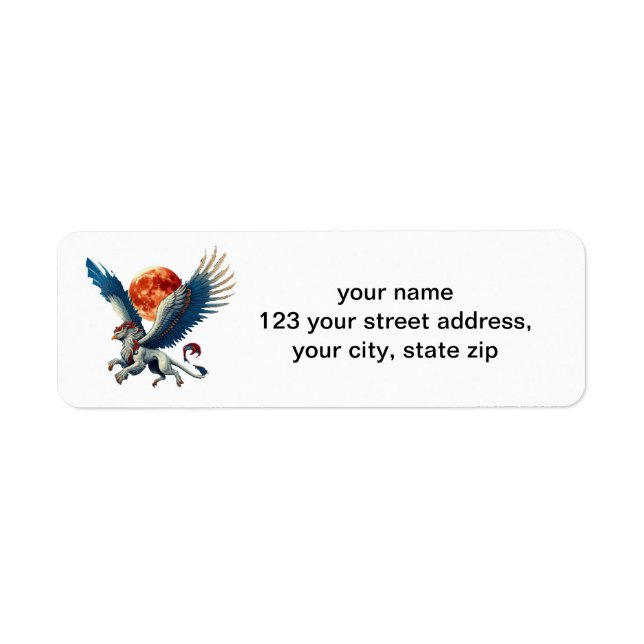 Griffin and Moon Return Address Label (Front)
