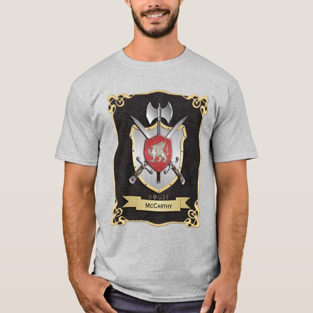Griffin Battle Crest Black T-Shirt (Front)