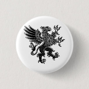 Griffin - Black and White 3 Cm Round Badge