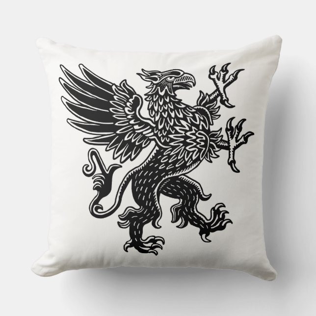Griffin - Black and White Cushion (Front)
