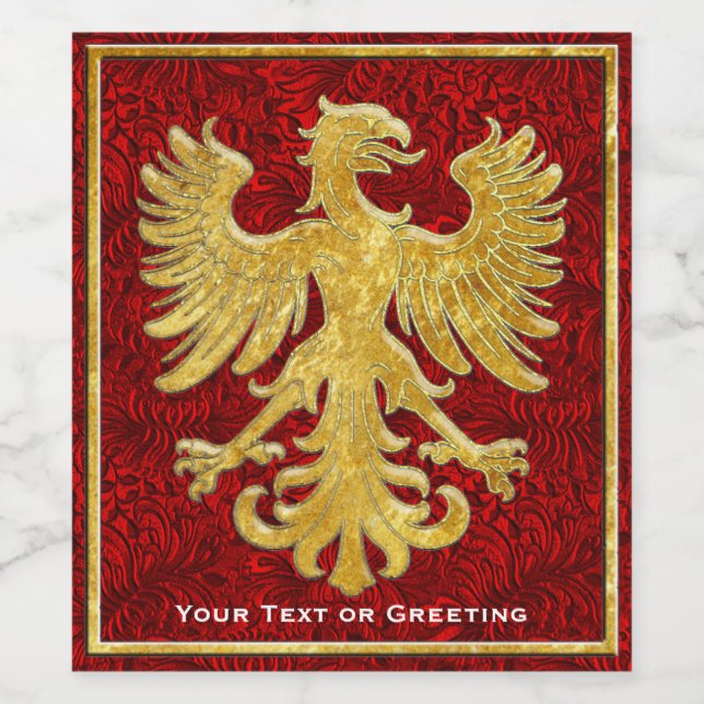 Griffin Gold Tones Your Message Wine Label (Single Label)