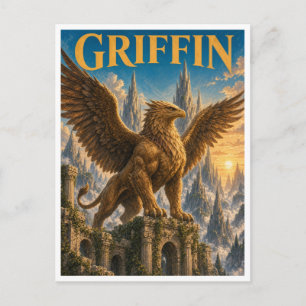 Griffin, Gothic Fantasy Monster Postcard