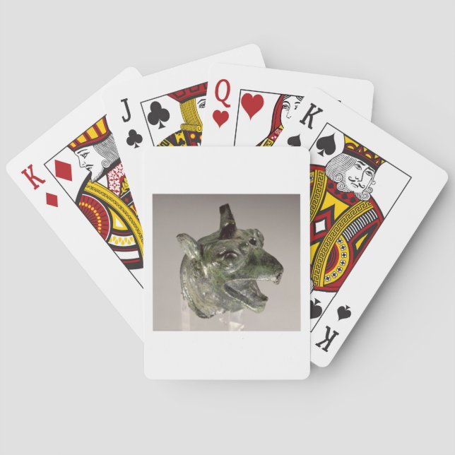 Griffin head, fragment of a cauldron attachment, f playing cards (Back)