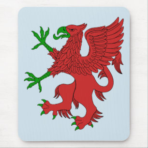 Griffin in Red and Green Mouse Pad